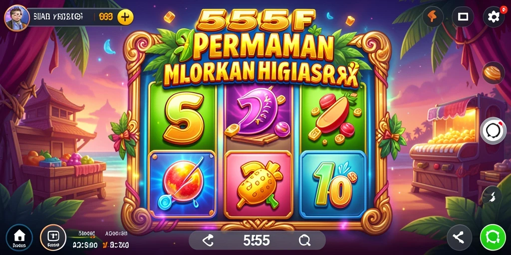 Tampilan seru gameplay slot 555F dengan efek visual menarik.