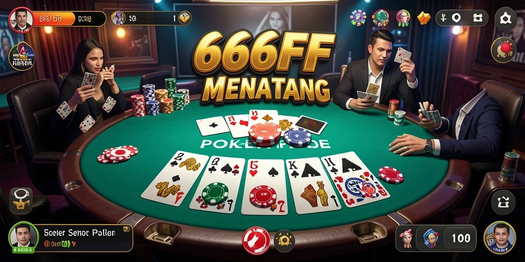 Tampilan gameplay seru dalam aplikasi poker 666FF.