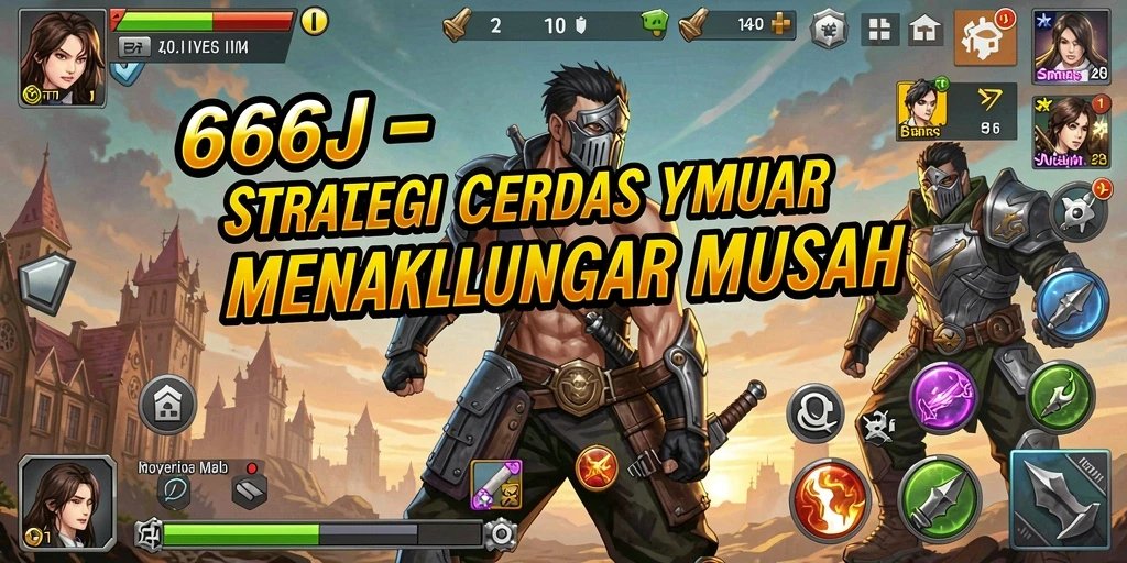 Tampilan screenshot utama 666J menampilkan momen perang strategis.