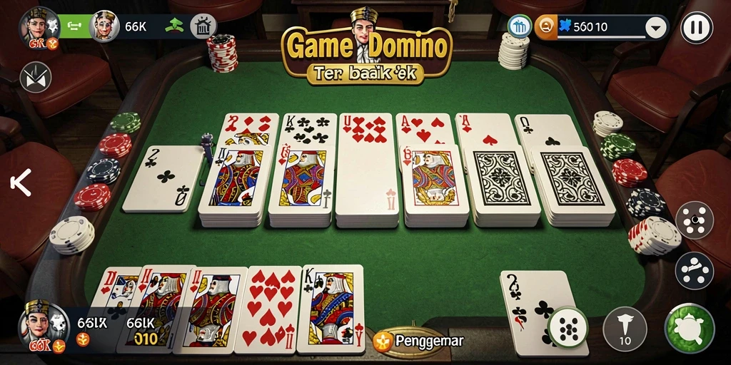 Tampilan gameplay seru dalam game Domino 66K.