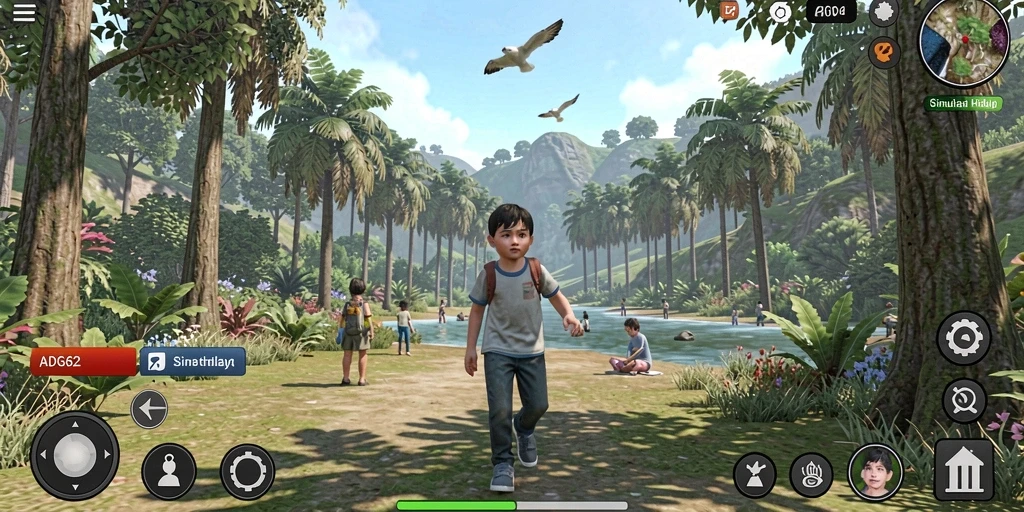 Tangkapan layar gameplay ADG62 menunjukkan karakter dalam momen krusial interaksi sosial.