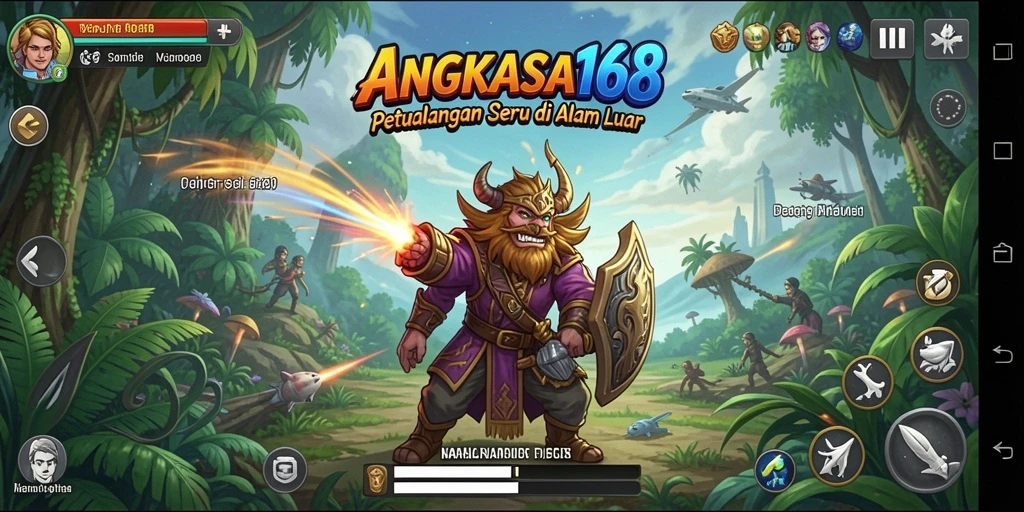 Screenshot menunjukkan aksi seru dalam permainan petualangan ANGKASA168.