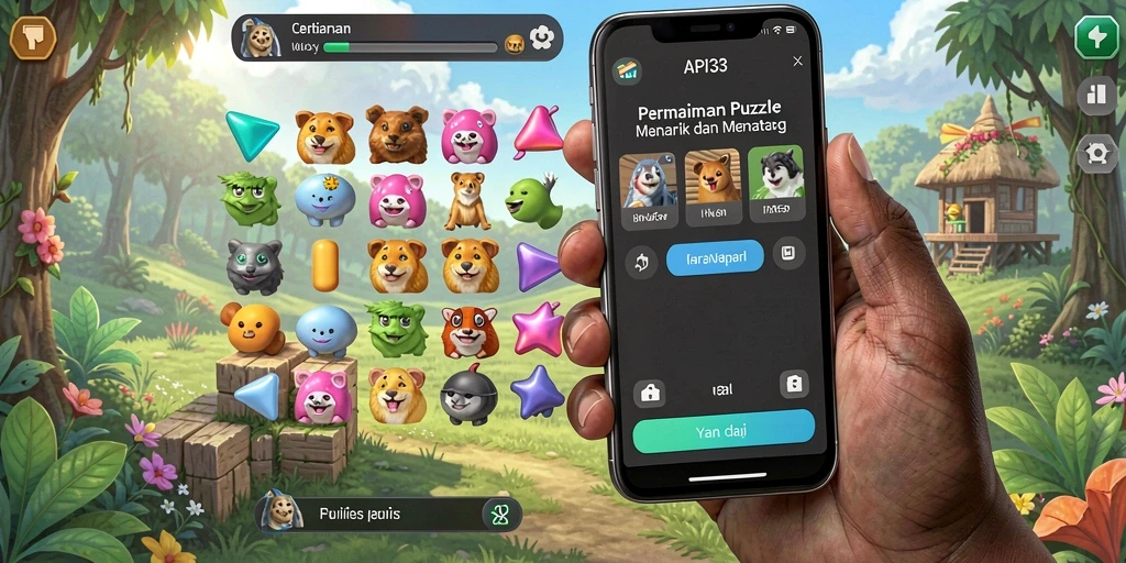 Tampilan gameplay menarik dari game Puzzle API33.