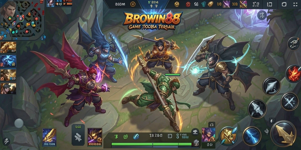 Tampilan gameplay BROWIN88 yang memukau dalam pertempuran MOBA.