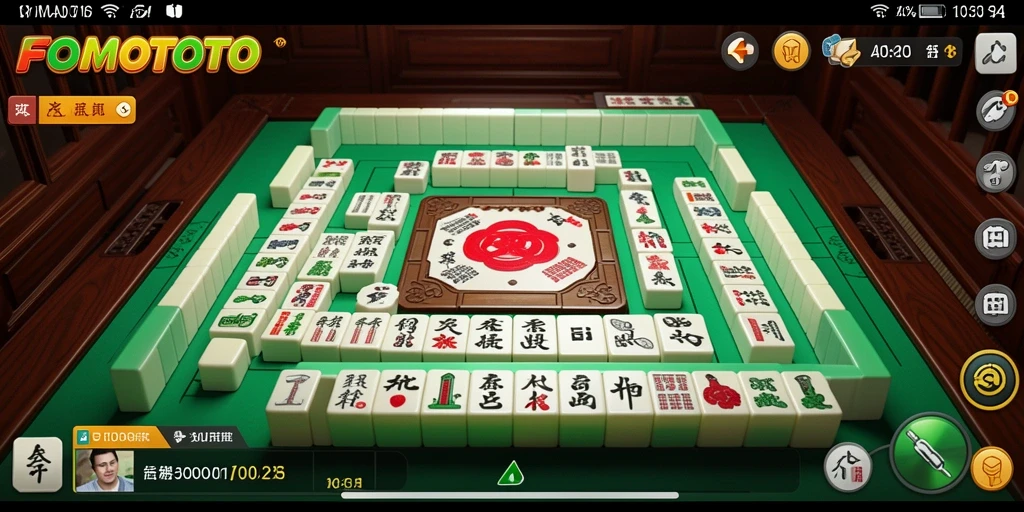 Screenshot FOMOTOTO menampilkan gameplay Mahjong yang menantang dan seru.