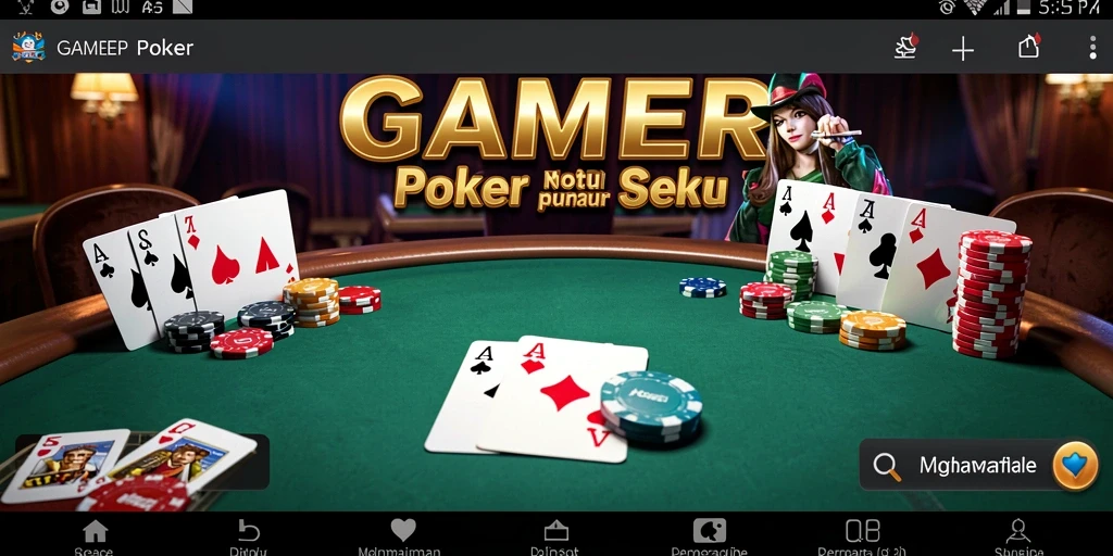 Screenshot gameplay GAMERP dengan suasana poker yang menegangkan.