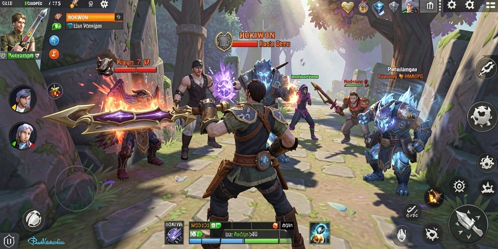 Gameplay HOKIWON yang menakjubkan dengan aksi bertarung seru.