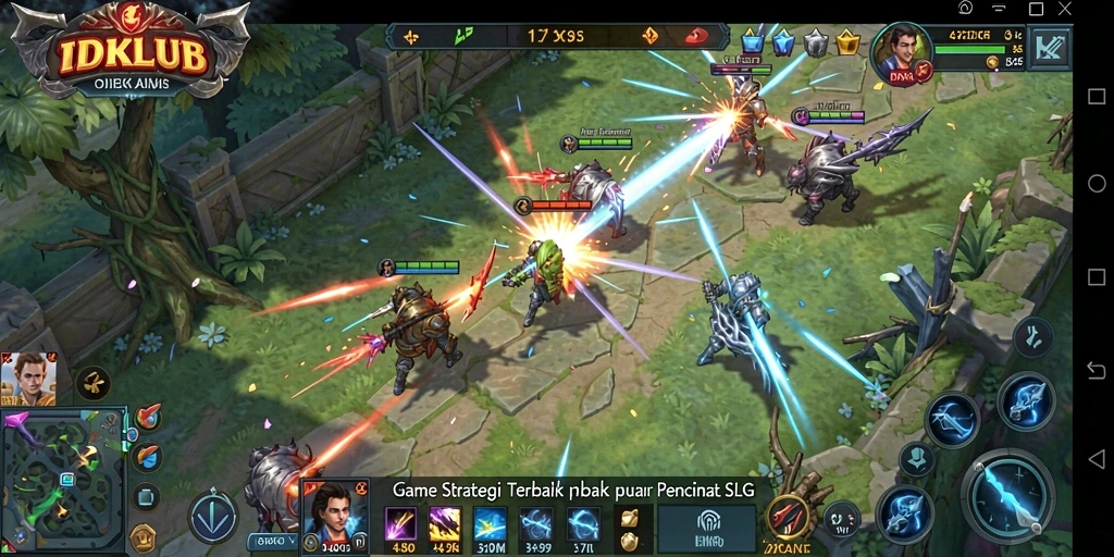 Screenshot gameplay IDKLUB yang menampilkan strategi dan pertempuran.