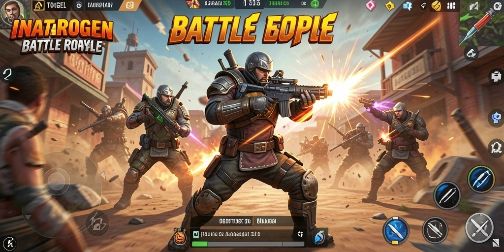 Tangkapan layar INATOGEL menunjukkan aksi seru di medan perang Battle Royale.