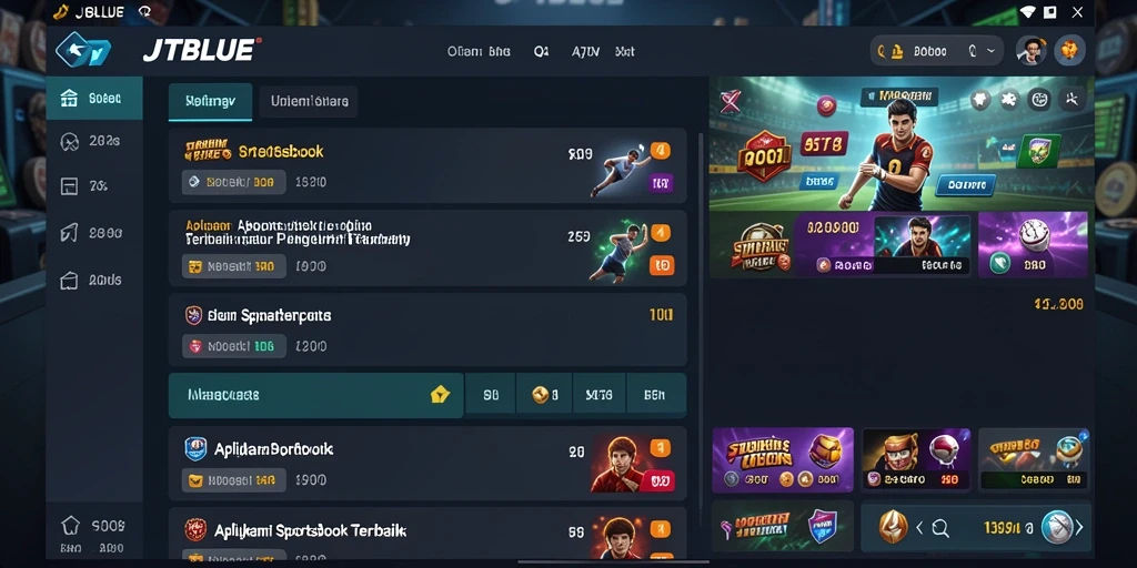 Tangkapan layar JTBLUE menampilkan gameplay Sportsbook yang menarik dan interaktif.