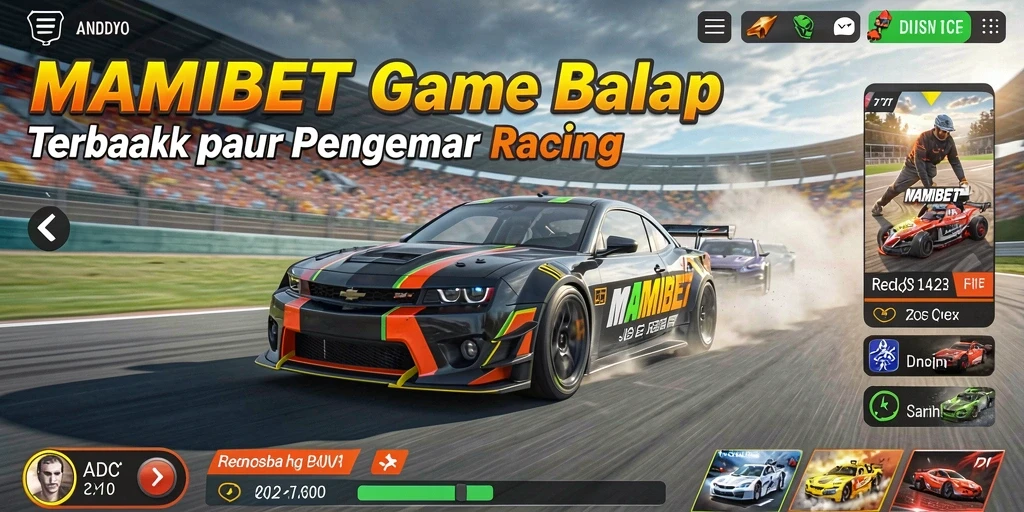 Screenshot MAMIBET menampilkan aksi luar biasa dalam balapan.