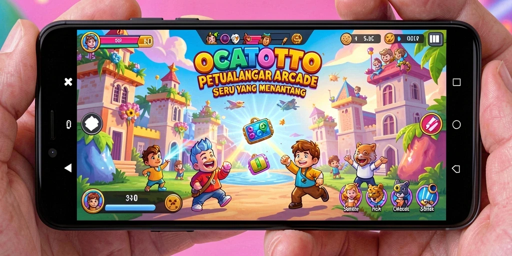 Screenshot gameplay OCATOTO menunjukkan aksi seru dalam permainan Arcade yang menarik.