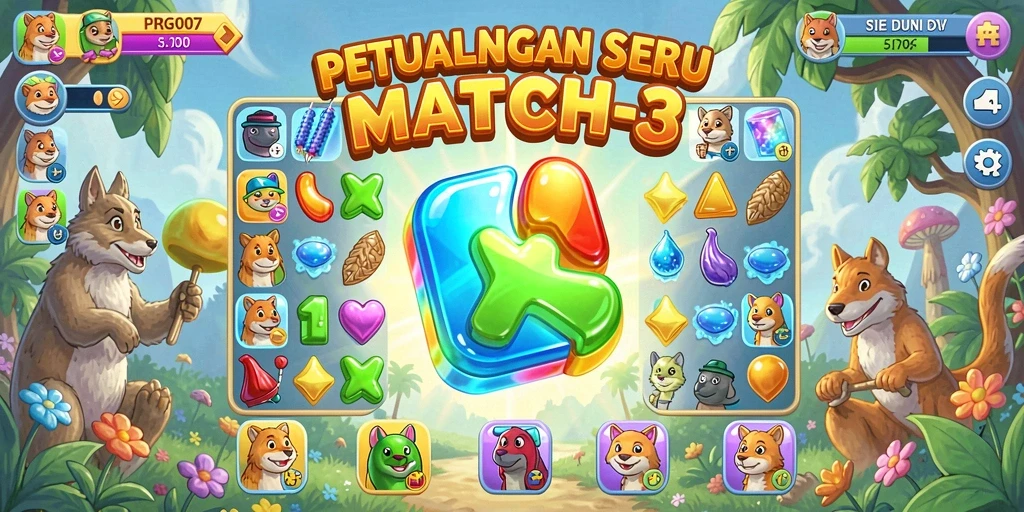 Tangkapan layar dari gameplay seru PRG007 Match-3.