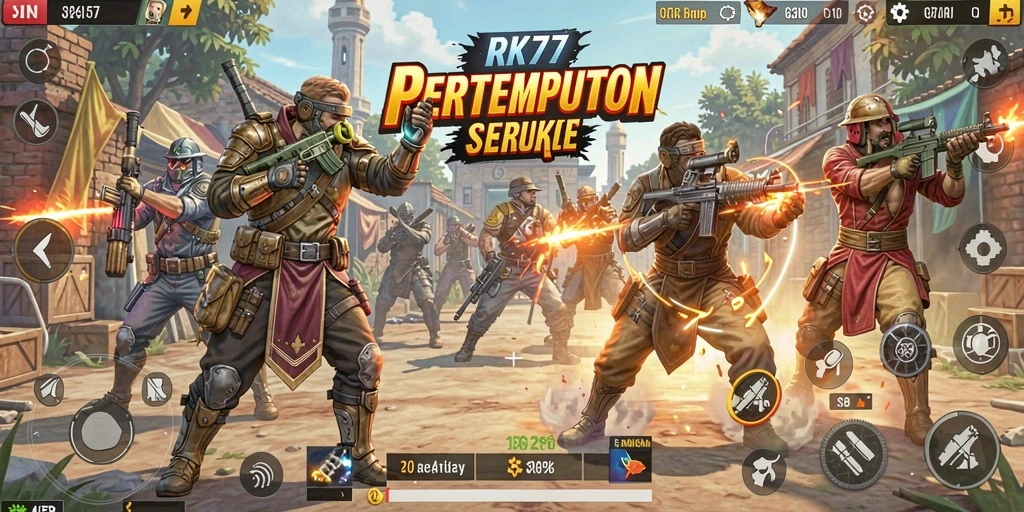 Screenshot gameplay menunjukkan aksi pertempuran yang mendebarkan.