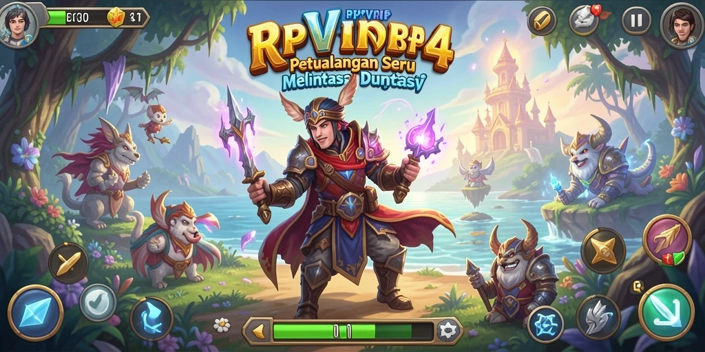 Screenshot menunjukkan momen epik dalam gameplay petualangan RPVIP4.