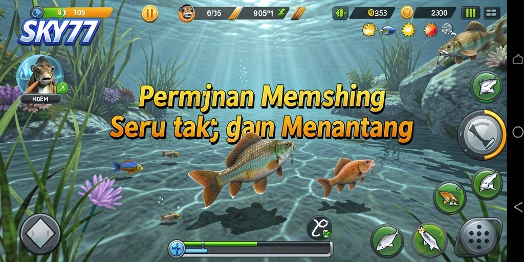 Tangkapan ikan besar dalam permainan memancing yang seru.