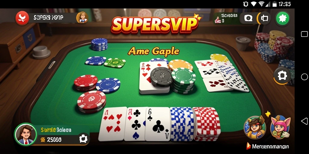 Tampilan menarik gameplay Gaple di SUPERSVIP yang seru.