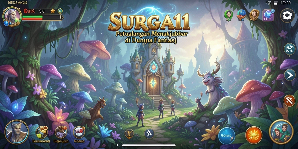 Tampilan gameplay seru dalam petualangan SURGA11 yang menawan.