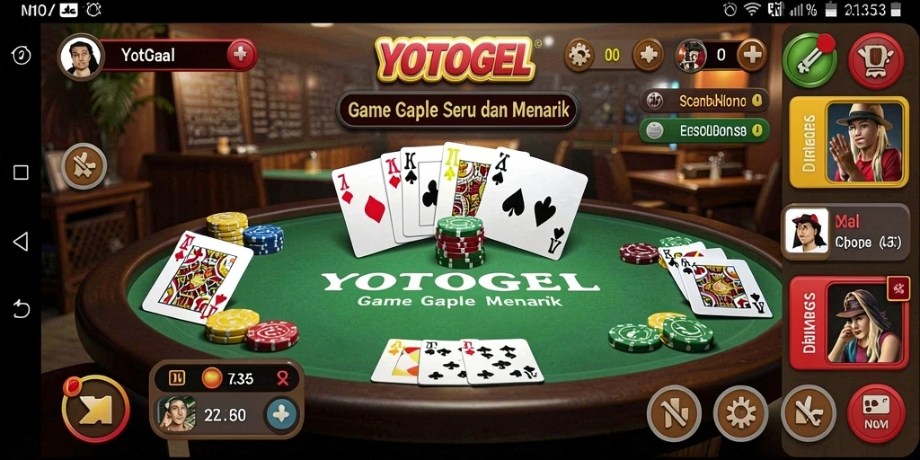 Tampilan gameplay Gaple yang seru dan menantang di YOTOGEL.